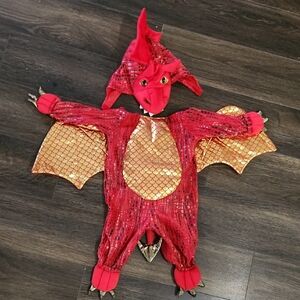 Pottery Barn kids Red and Gold Dragon Costume 6-12 Months